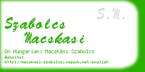 szabolcs macskasi business card