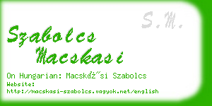 szabolcs macskasi business card